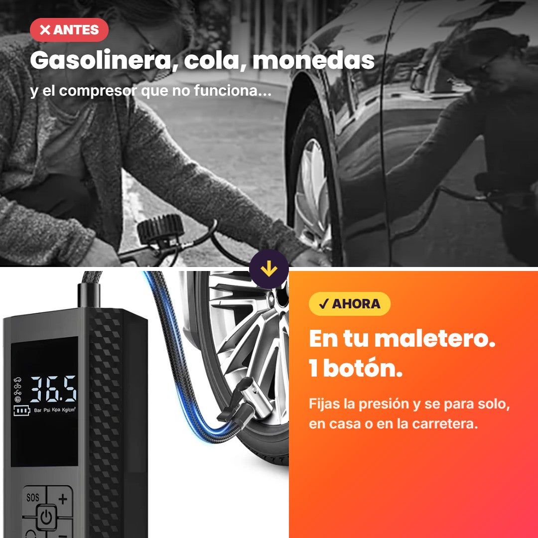 Inflador de Ruedas Inalámbrico AirPump Pro – Infla en Minutos, Donde Estés