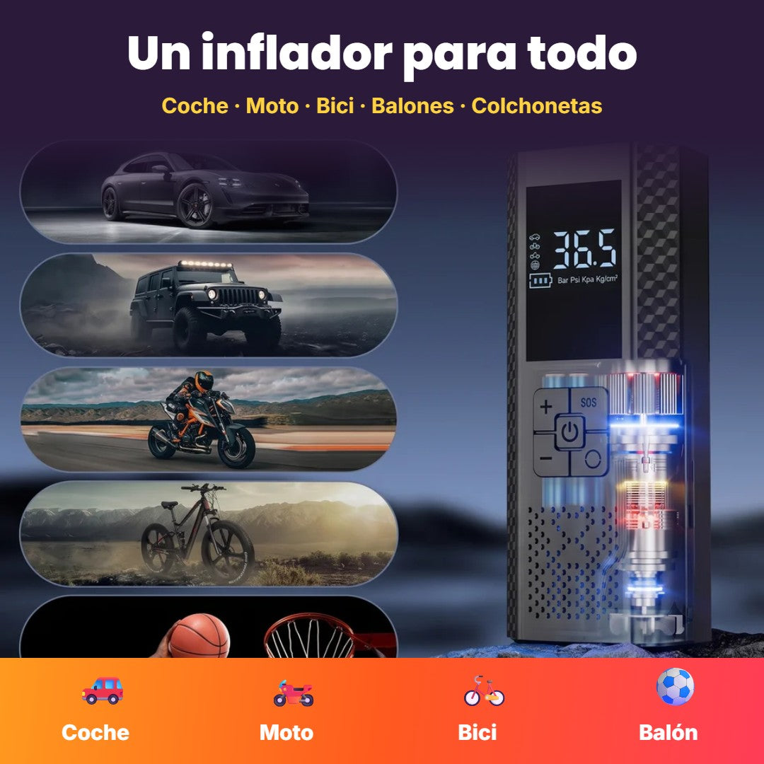 Inflador de Ruedas Inalámbrico AirPump Pro – Infla en Minutos, Donde Estés