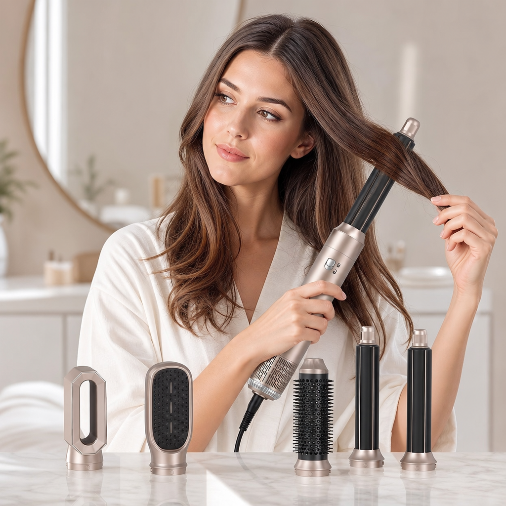 NAVELORA™ 5-in-1 Air Styler – Asciuga, Liscia, Arriccia e Dona Volume